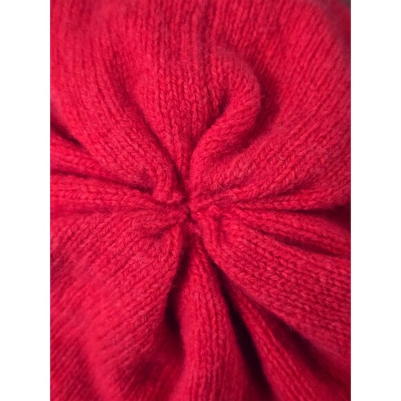 NWOT Jo Gordon 100% Lambswool Fuchsia Pink Beanie Hat OS - Picture 2 of 4